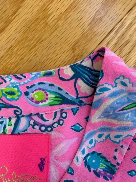 Lilly Pulitzer  large plumeria Pink strut your stuff winona long sleeve dress. - Picture 11 of 11